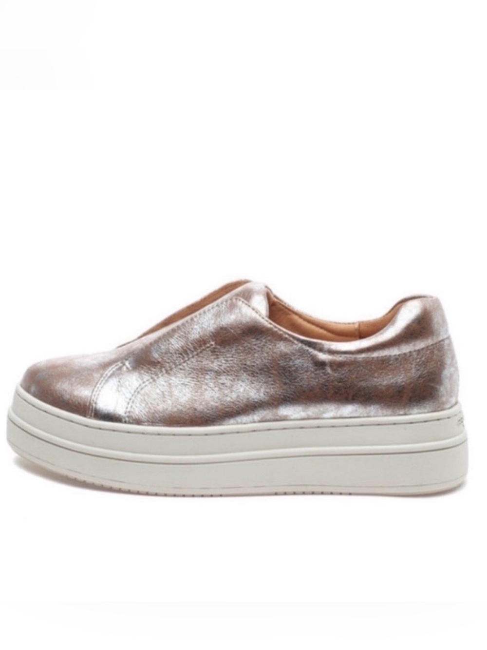 NWT J/SLIDES NOEL Taupe Metallic Leather Sneaker